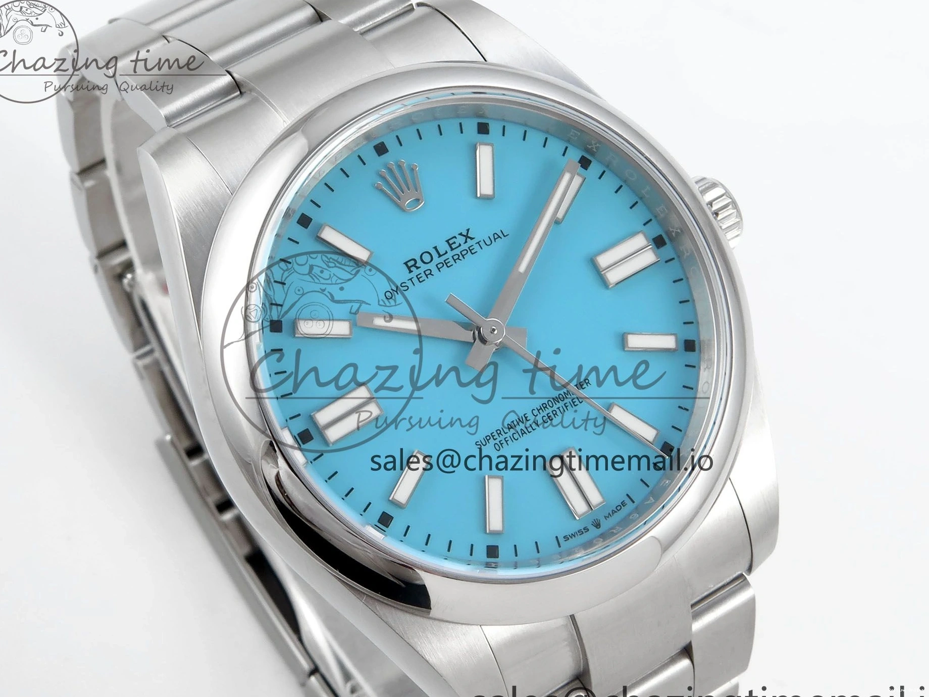 0115 Oyster Perpetual 124300 41mm EWEF Best Edition 904L Steel Tiffany Blue Dial A Upgraded 771